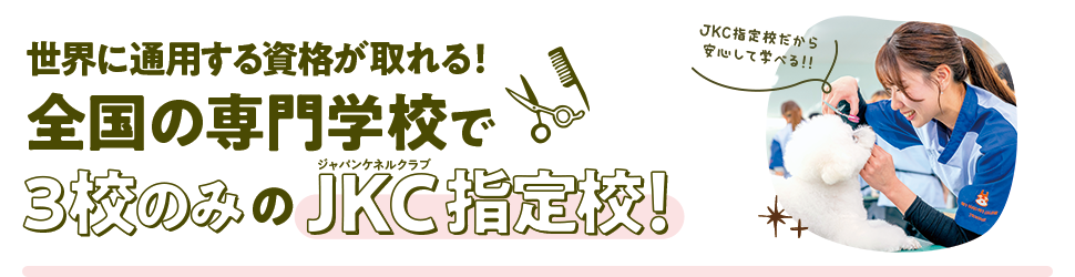 世界に通用する資格が取れる！全国の専門学校で3校のみのJKC指定校！